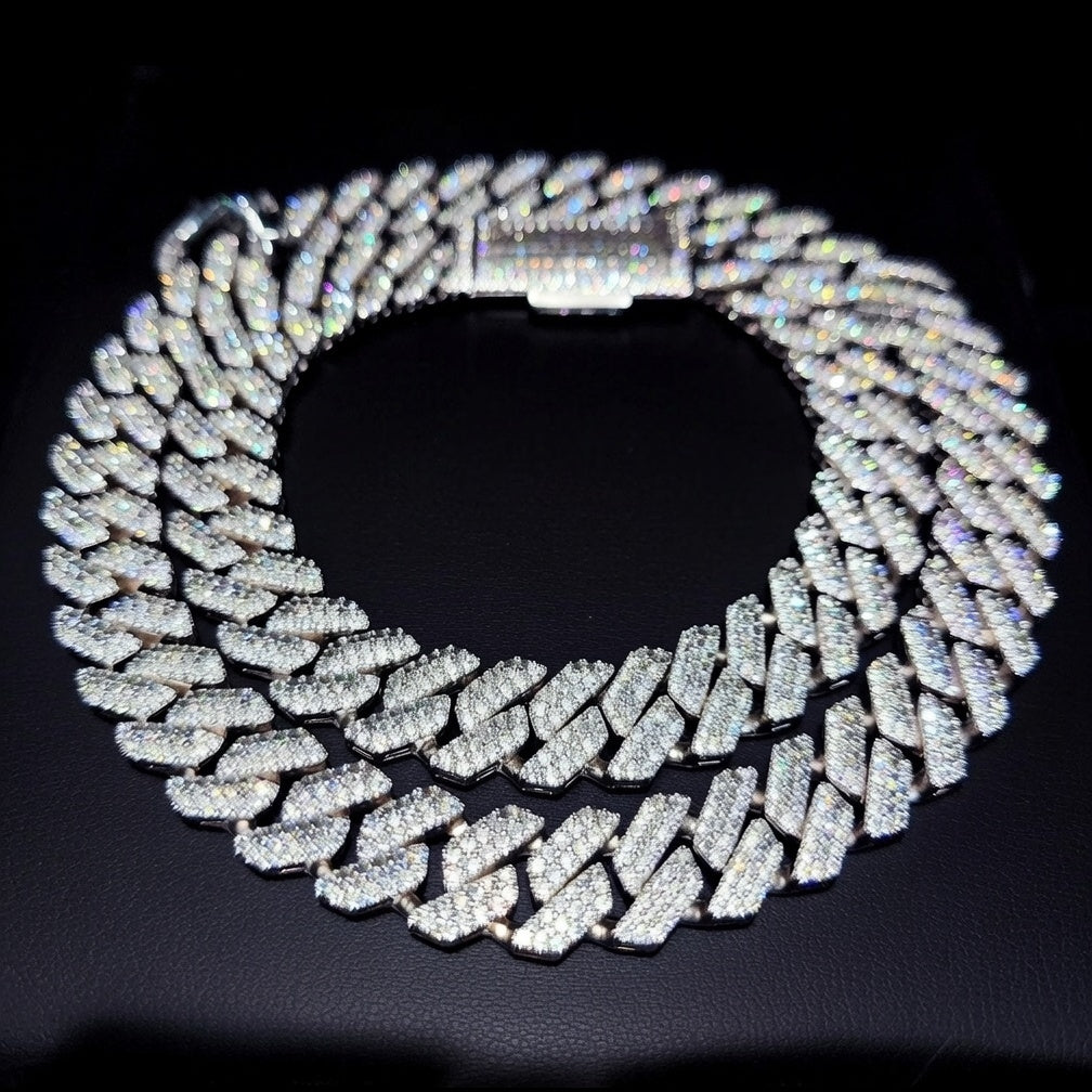 PREMIUM 10MM CUBAN LINK S925 SILVER MOISSANITE NECKLACE