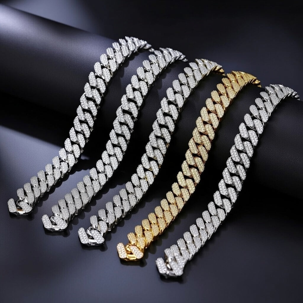 PREMIUM 10MM CUBAN LINK S925 SILVER MOISSANITE NECKLACE