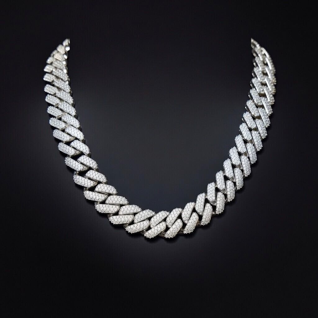 PREMIUM 10MM CUBAN LINK S925 SILVER MOISSANITE NECKLACE