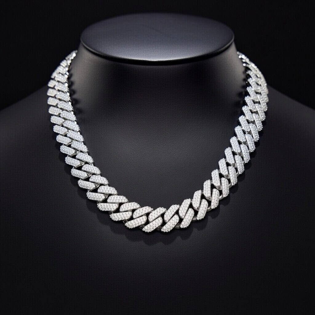 PREMIUM 10MM CUBAN LINK S925 SILVER MOISSANITE NECKLACE