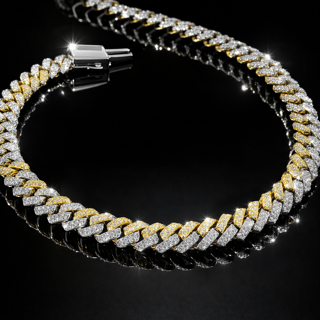 PLATED TWO-TONE S925 SILVER PREMIUM MOISSANITE NECKLACE