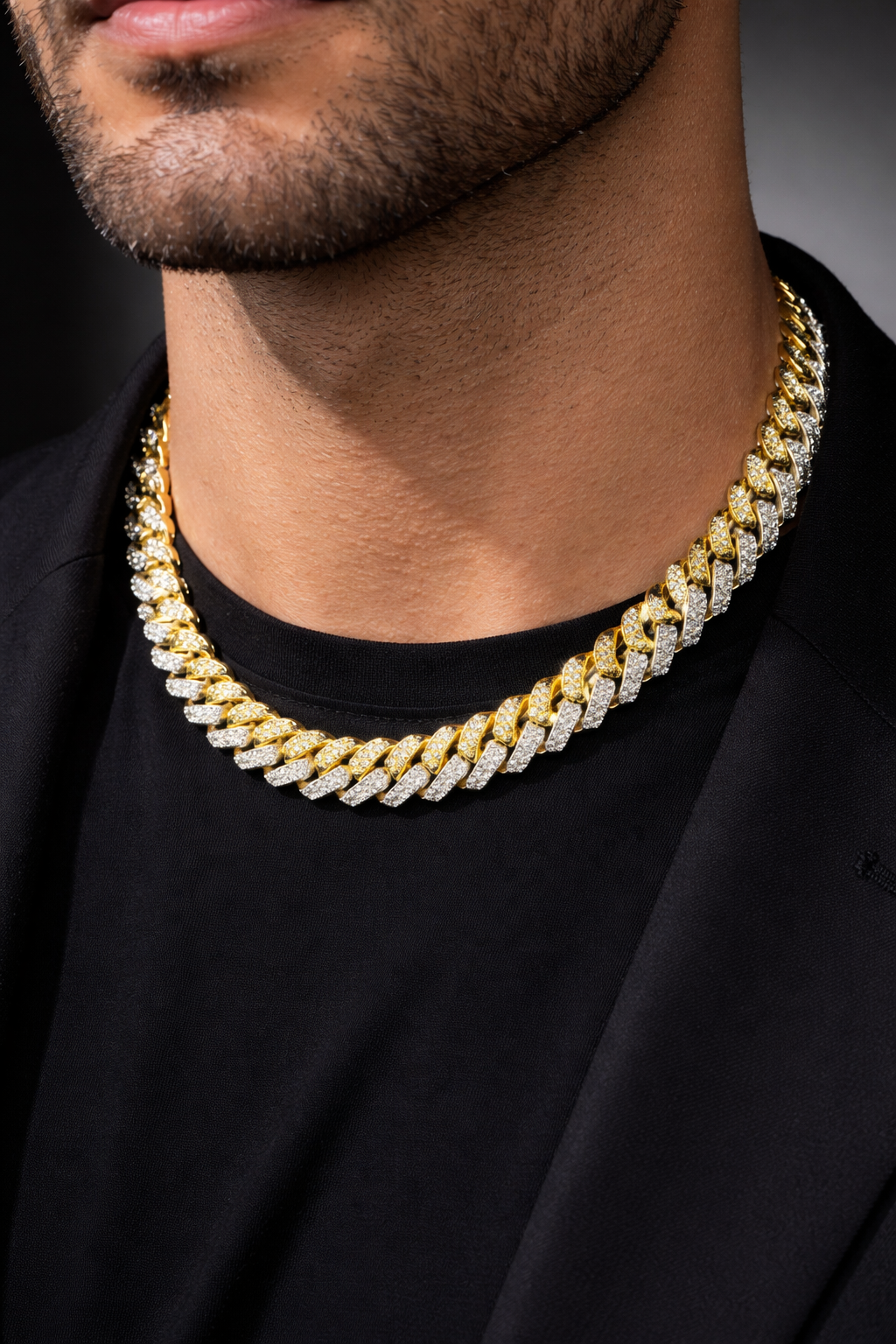 PLATED TWO-TONE S925 SILVER PREMIUM MOISSANITE NECKLACE