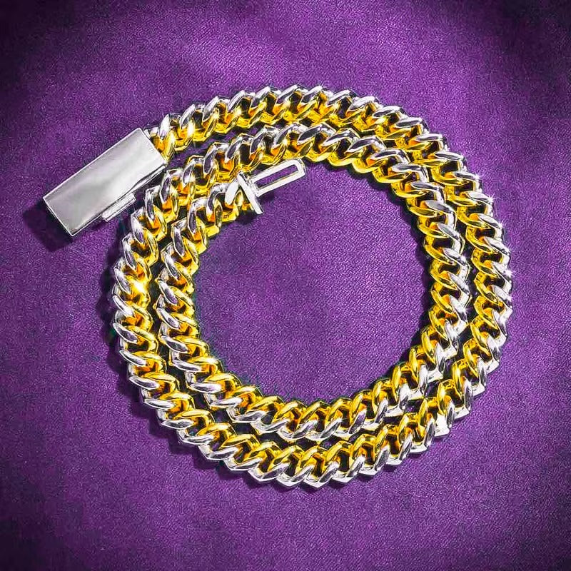 PLATED TWO-TONE S925 SILVER PREMIUM MOISSANITE NECKLACE