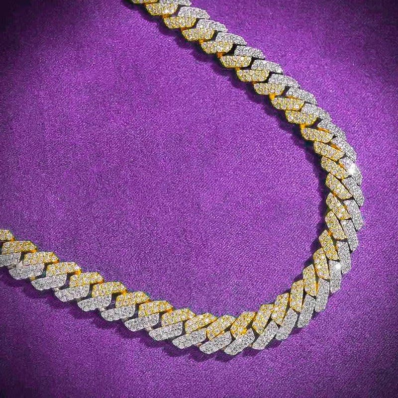 PLATED TWO-TONE S925 SILVER PREMIUM MOISSANITE NECKLACE