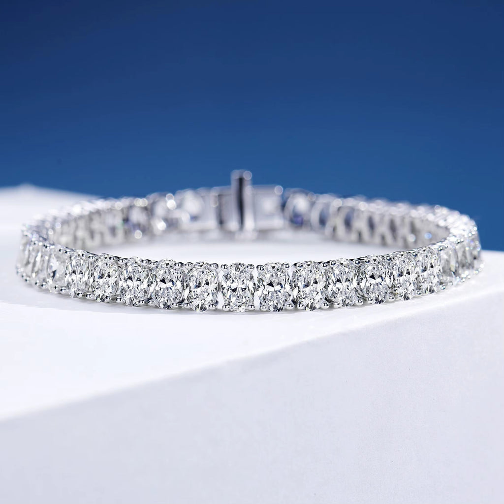 LAB GROWN 18.24ct. DIAMOND 14K WHITE GOLD BRACELET
