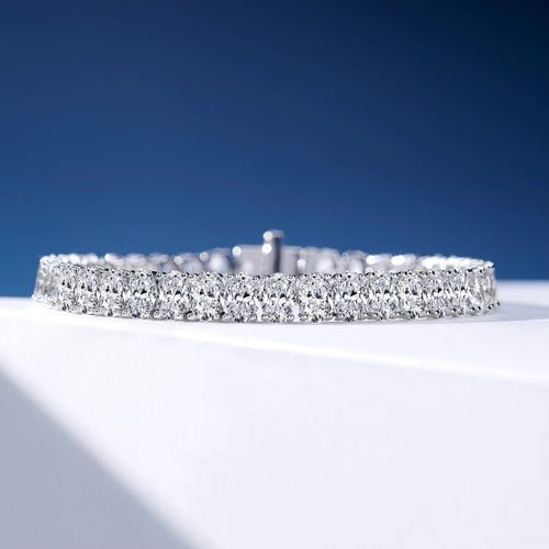 LAB GROWN 18.24ct. DIAMOND 14K WHITE GOLD BRACELET