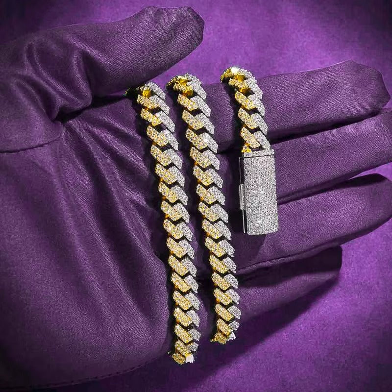 PLATED TWO-TONE S925 SILVER PREMIUM MOISSANITE NECKLACE