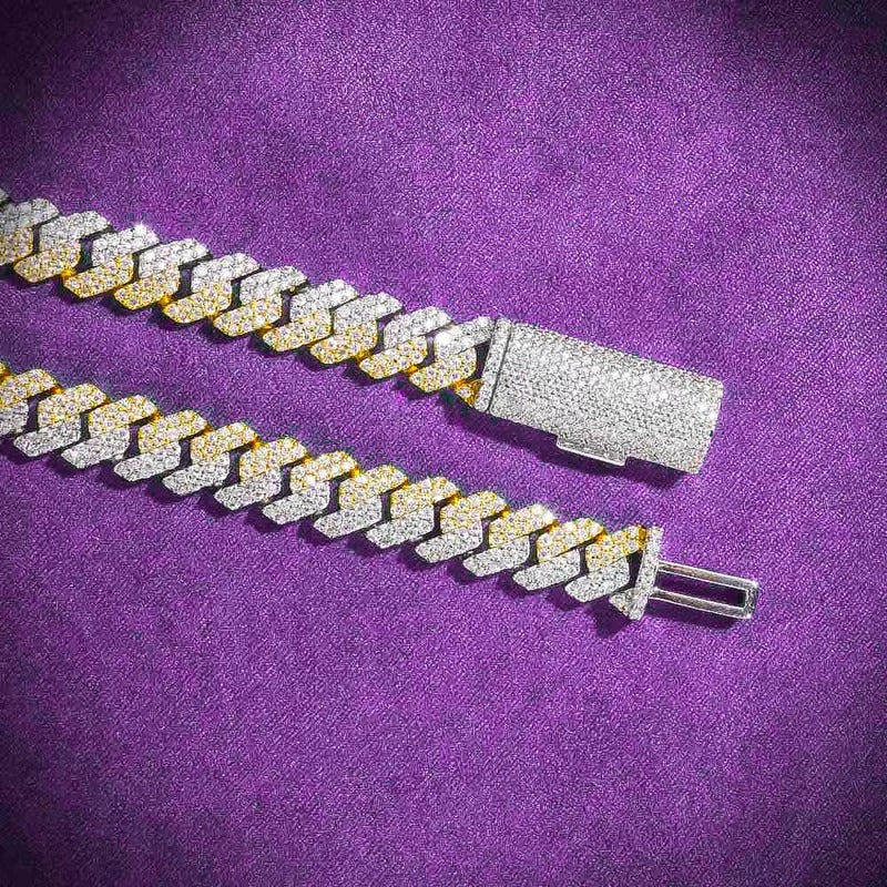 PLATED TWO-TONE S925 SILVER PREMIUM MOISSANITE NECKLACE