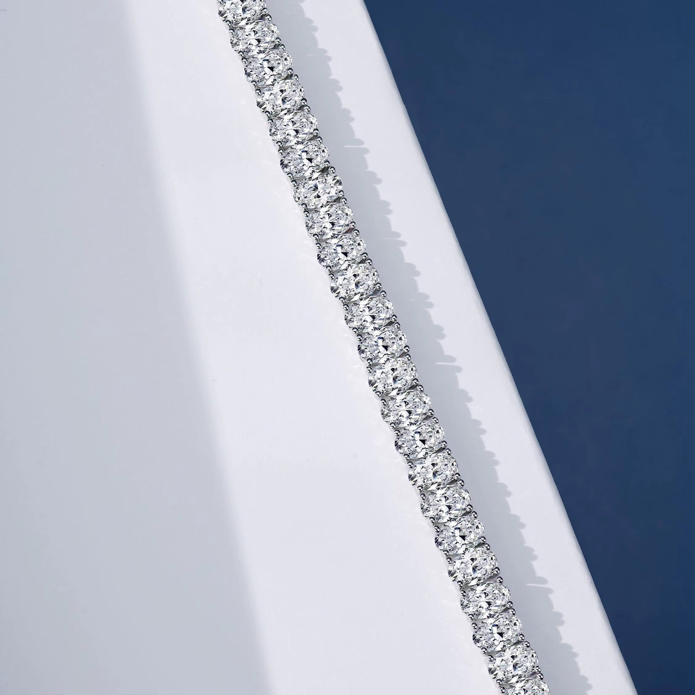 LAB GROWN 18.24ct. DIAMOND 14K WHITE GOLD BRACELET