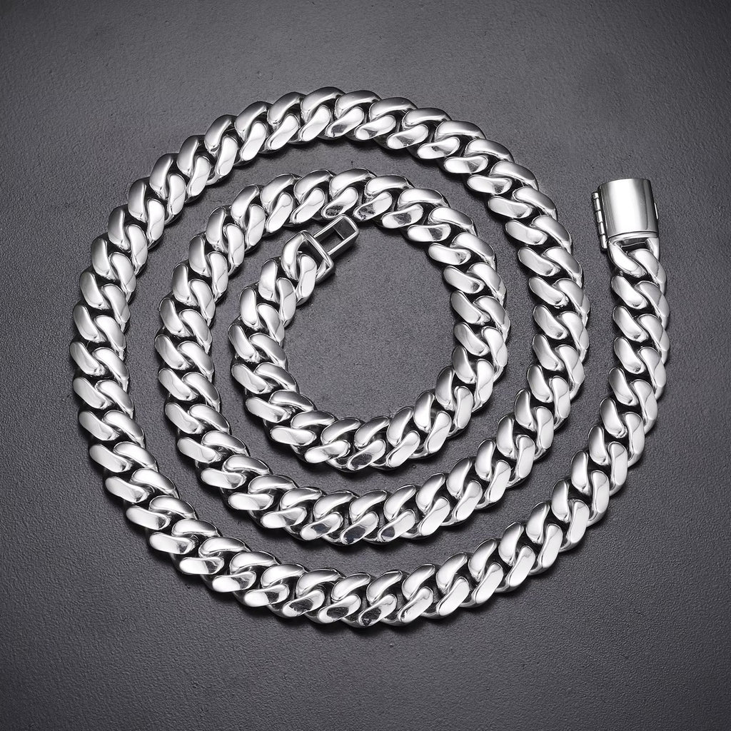 8MM HANDMADE MIAMI CUBAN LINK NECKLACE S925 PREMIUM STERLING SILVER