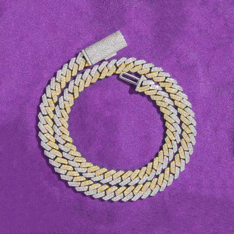 PLATED TWO-TONE S925 SILVER PREMIUM MOISSANITE NECKLACE