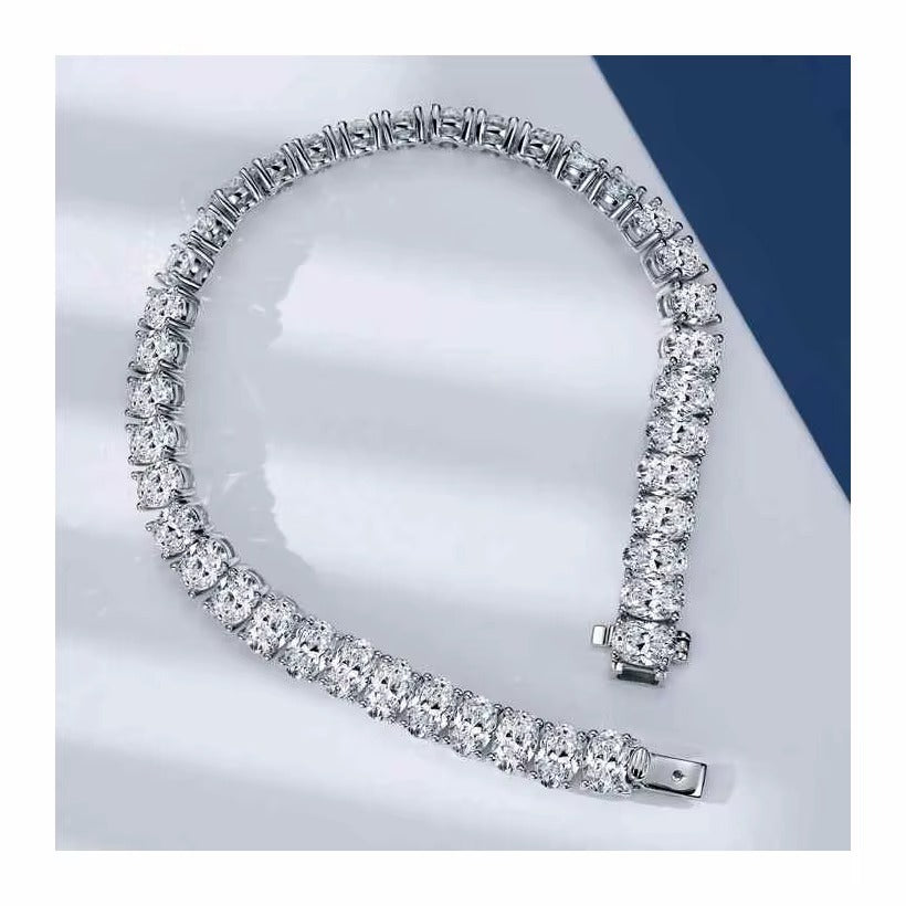 LAB GROWN 18.24ct. DIAMOND 14K WHITE GOLD BRACELET